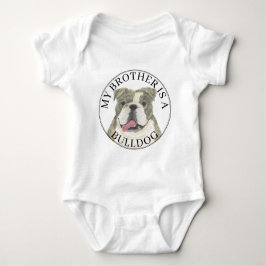 Body Para Bebé Brindle personalizado y perro Bulldog blanco inglé