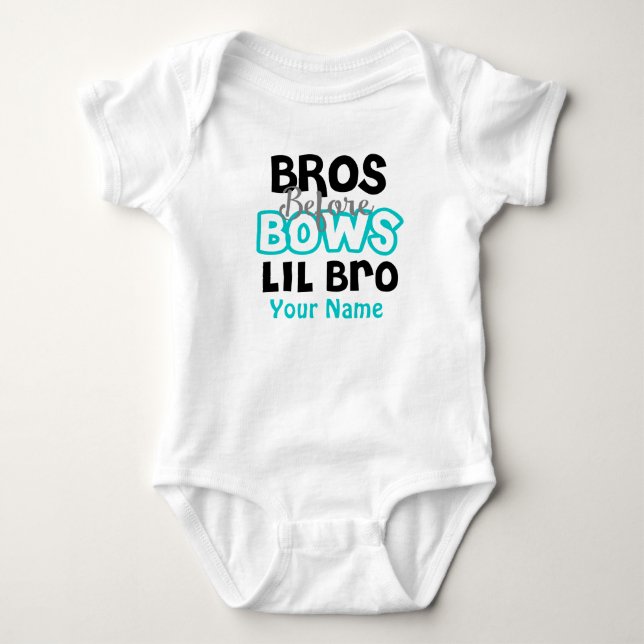 Body Para Bebé Bros antes de doblar camiseta personalizada de Lit (Anverso)
