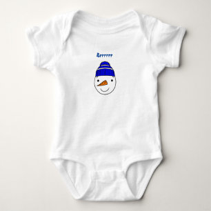 Body Para Bebé Brrrrr Snowman con Gorra azul