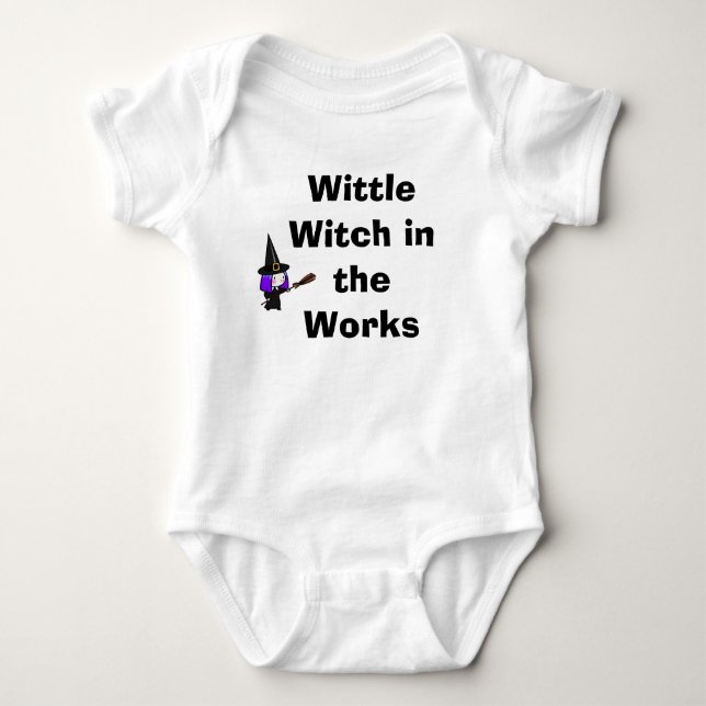 Body Para Bebé Bruja de Wittle en los trabajos (Anverso)