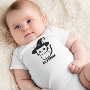 Body Para Bebé Bruja Gato Divertida Halloween Personalizada