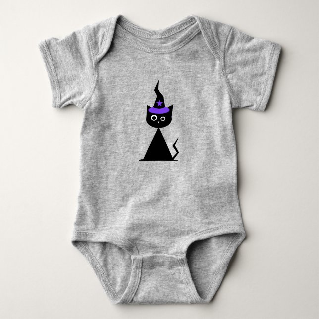 Body Para Bebé Bruja {halloween} gato {bebé de una pieza} (Anverso)