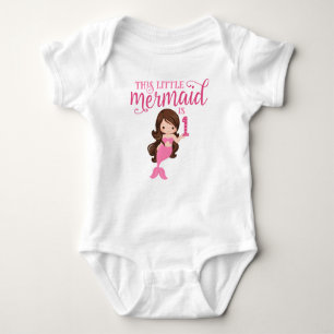 Body Para Bebé Brunette Mermaid 1er cumpleaños