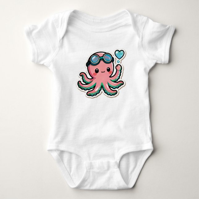 Body Para Bebé Buceo Kawaii  (Anverso)