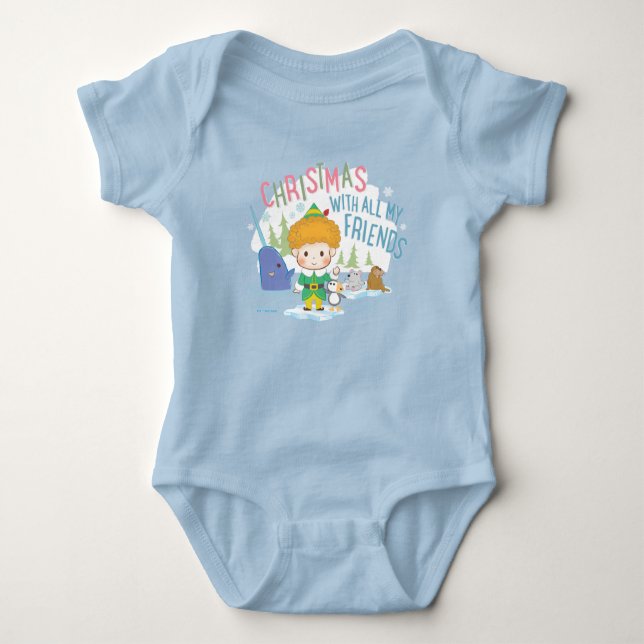 Body Para Bebé Buddy the Elf Christmas With All My Friends (Anverso)