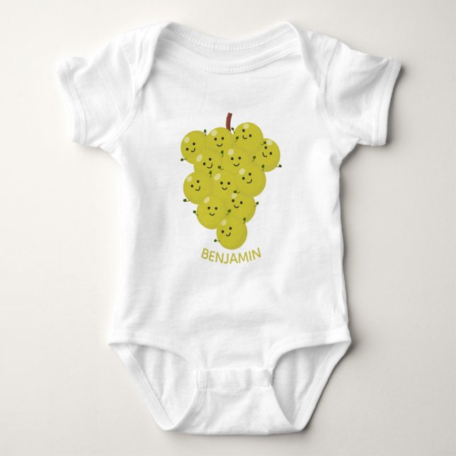Body Para Bebé Buen ilustracion de uvas personalizados (Anverso)