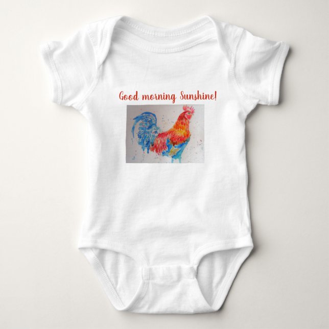 Body Para Bebé Buenos días Sunshine Baby Bodysuit gallo rojo (Anverso)