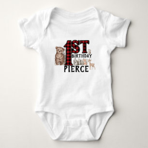 Body Para Bebé Búfalo plantó animales de Woodland primer cumple