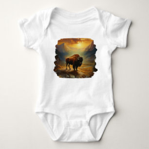 Body Para Bebé Buffalo Bison Sunset Silhouette