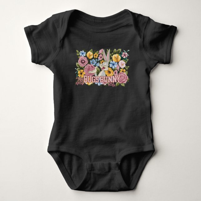 Body Para Bebé BUGS BUNNY™ Bordado Floral Gráfico (Anverso)