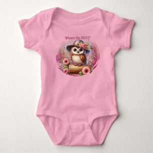 Body Para Bebé Búho Adorable con Sombrero y Escena Floral