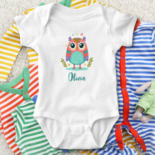 Body Para Bebé Búho Caprichoso de Colores Lindos