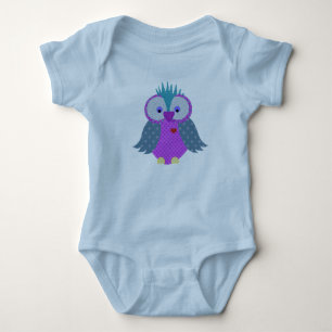 Body Para Bebé Búho de estampado de paisley púrpura y azul