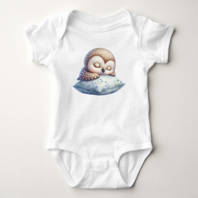 Body Para Bebé Búho lindo durmiendo (Anverso)