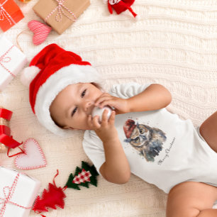 Body Para Bebé Búho navidad, personalizable
