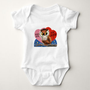 Body Para Bebé Búho Vintage del Día de San Valentín