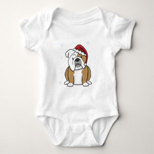 Body Para Bebé Bulldog del inglés de Kawaii del navidad