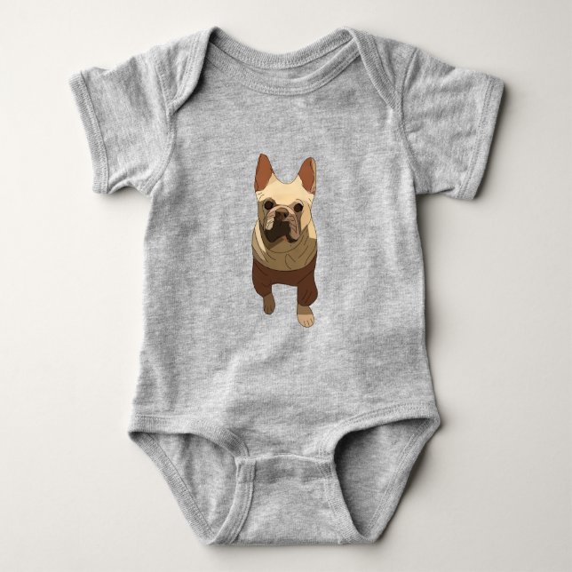 Body Para Bebé Bulldog Francés (Anverso)