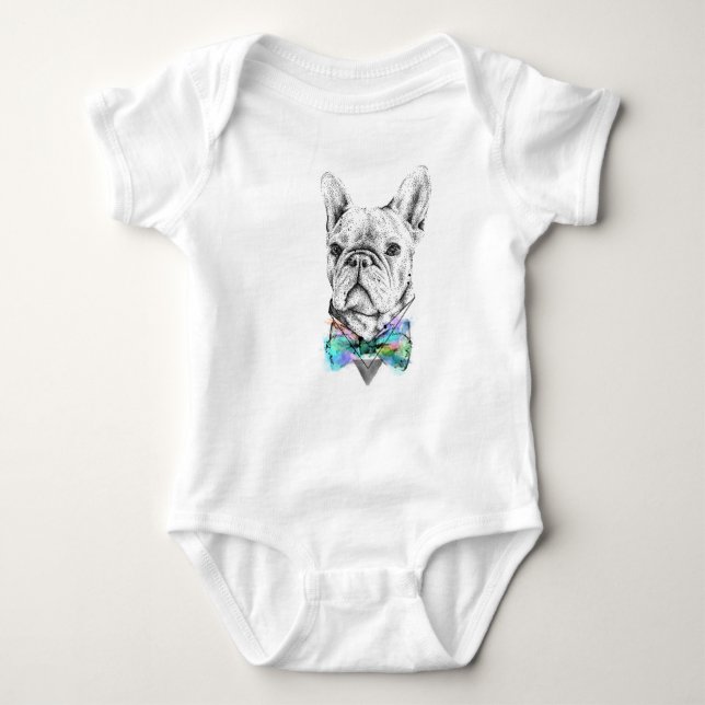 Body Para Bebé bulldog francés baby onsie (Anverso)