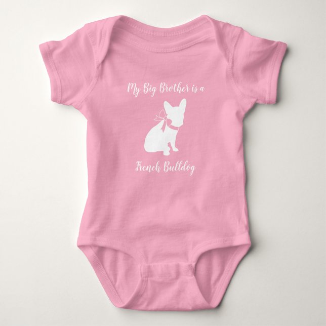 Body Para Bebé Bulldog francés Baby Shower Frenchy Frenchie Pink (Anverso)