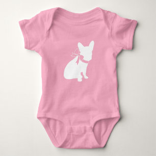 Body Para Bebé Bulldog francés Baby Shower Frenchy Frenchie Rosa