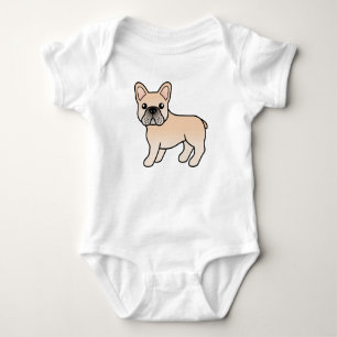 Body Para Bebé Bulldog Francés Crema Perro De Dibujos Animados Li