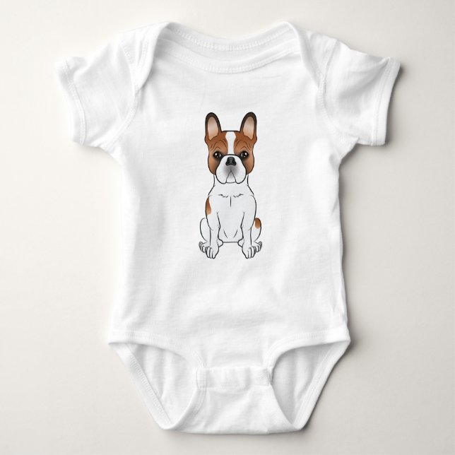 Body Para Bebé Bulldog Francés de Patas Rojas Frenchie Perro Cart (Anverso)