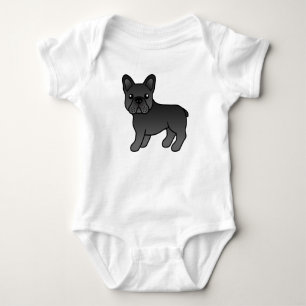 Body Para Bebé Bulldog Francés Negro Perro de Dibujos Animados Li