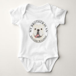 Body Para Bebé Bulldog Inglés Blanco Personalizado Perro
