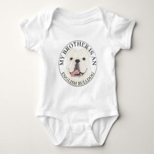 Body Para Bebé Bulldog Inglés Blanco Personalizado Perro