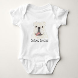 Body Para Bebé Bulldog Inglés Blanco Personalizado Perro