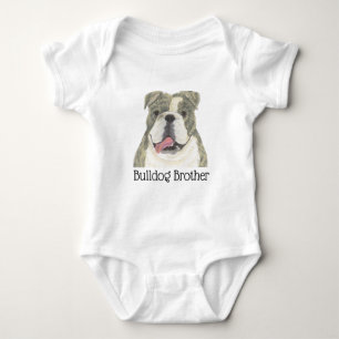 Body Para Bebé Bulldog Inglés Marrón y Blanco Personalizado Perro
