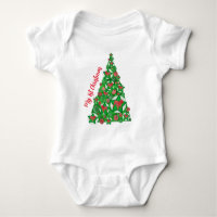 Bulldog inglés Silhouette Christmas Tree Red