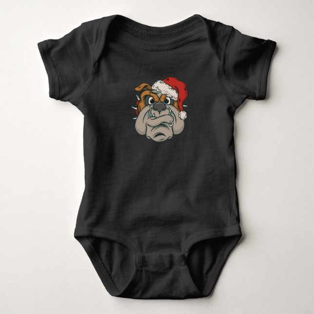 Body Para Bebé Bulldog navidades (Anverso)