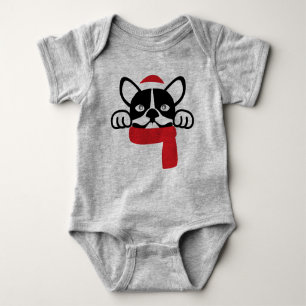 Body Para Bebé Bulldog Santa