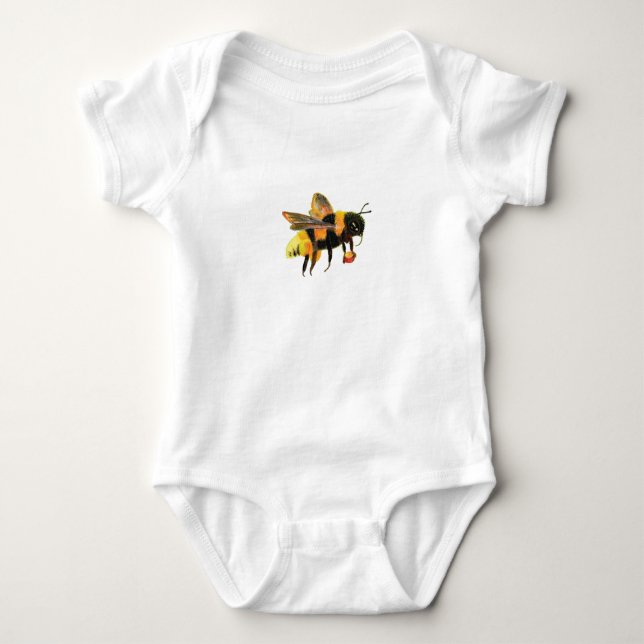 Body Para Bebé Bumble Bee cargando polen (Anverso)