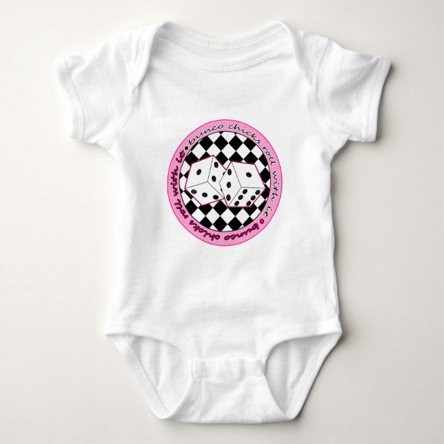 Body Para Bebé Bunco Chicks Rolling With It - Rosa (Anverso)