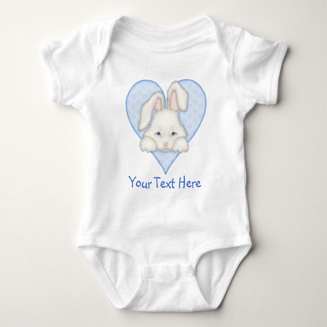 Body Para Bebé Bunny blanco - Azul (Anverso)