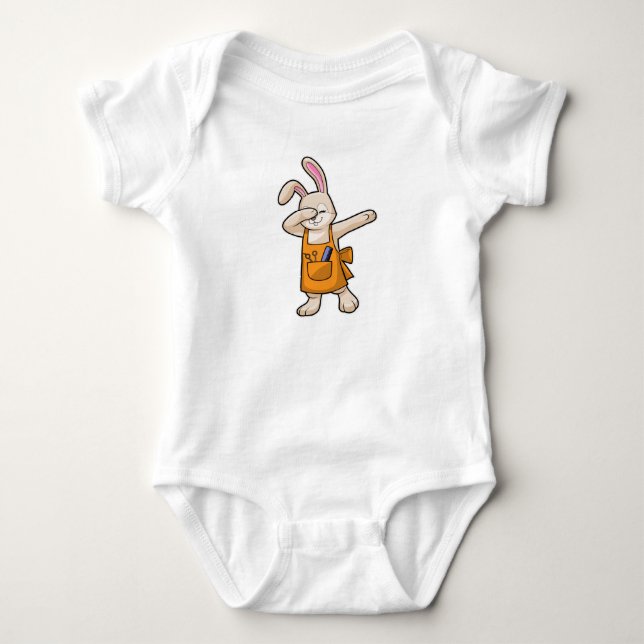 Body Para Bebé Bunny como peluquero con comb y tijera (Anverso)