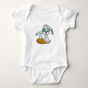 Body Para Bebé Bunny como Snowboarder con Snowboard