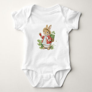 Body Para Bebé Bunny de color agua dulce con fresas