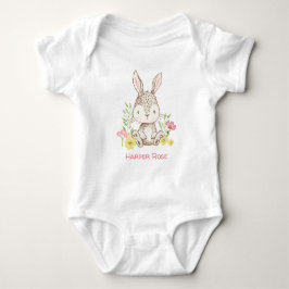 Body Para Bebé Bunny de primavera suave personalizado