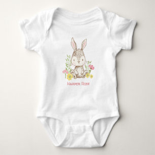 Body Para Bebé Bunny de primavera suave personalizado