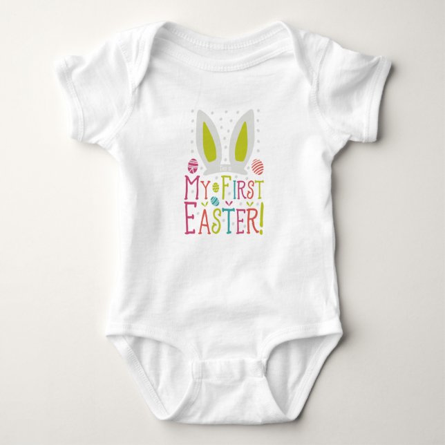 Body Para Bebé Bunny Ears My First Easter (Anverso)