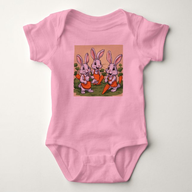 Body Para Bebé Bunny Garden Adventure| Trajes para niños (Anverso)