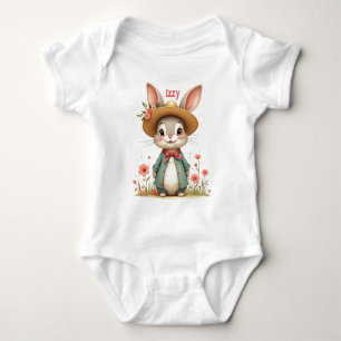 Body Para Bebé Bunny gris lindo