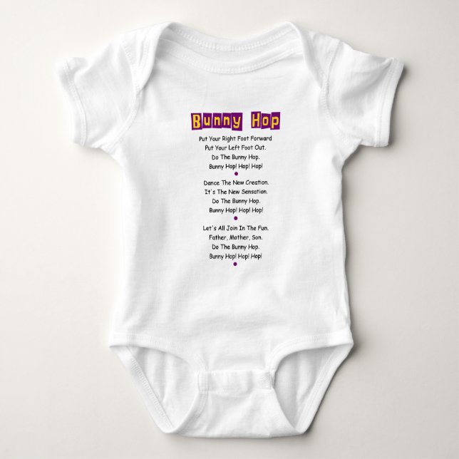 Body Para Bebé Bunny Hop Lyrics Baby T shirt Baby Bodysuit (Anverso)