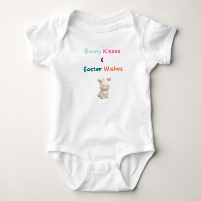 Body Para Bebé Bunny Kisses & Easter Wishes (Anverso)