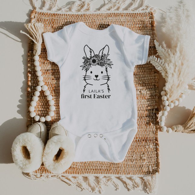 Body Para Bebé Bunny My First Easter Name Baby Bodysuit (Subido por el creador)