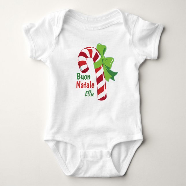 Body Para Bebé Buon Natale Candy Cane Babu Bodysuit